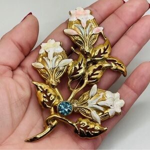 Early Unsigned Coro Enamel Brooch